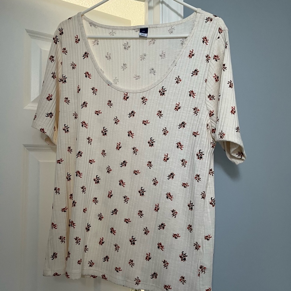 Floral Print Cream Top-NWT OLD NAVY